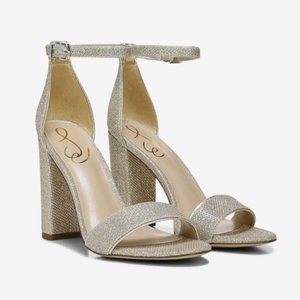 Sam Edelman Yaro Heeled Sandals in Gold Mesh NWOT perfect holiday party shoes